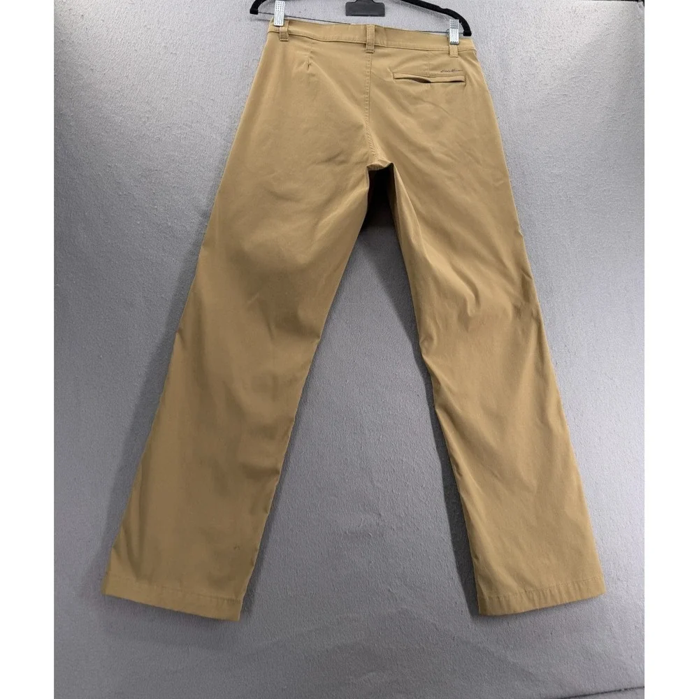 Eddie Bauer Horizon Takeoff Chino Pants Mens 30x30 Tan Performance UPF 50 Hiking